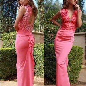 Nicole Bakti Pink/Coral Gown BEAUTIFUL